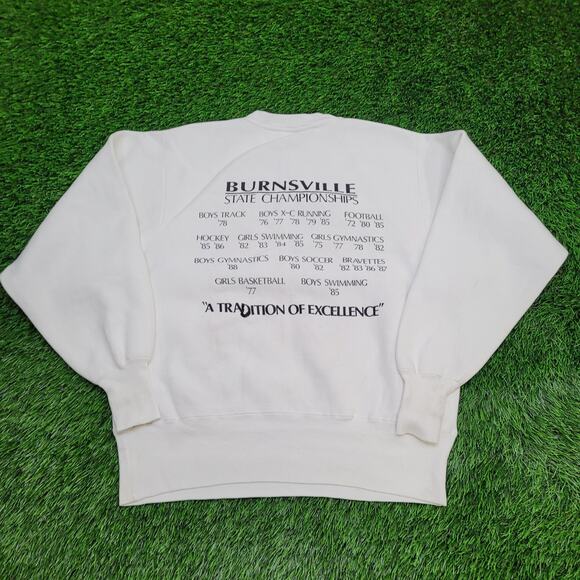 Vintage Burnsville High School Sweatshirt Large 23x25 USA Made 70s 80s - Picture 8 of 16